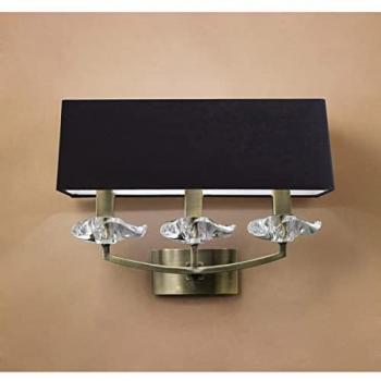 Luce Accesa Akira: Lampada da Parete Inspired Mantra – 3 Luci E14, Ottone Antico, Paralume Scuro