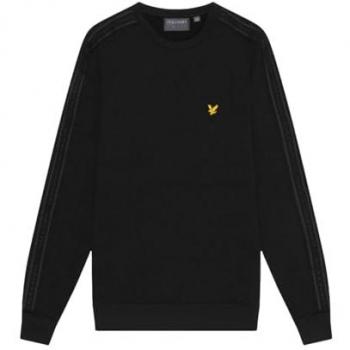 Lyle Scott Pullover Tape Crew Neck in Schwarz – Herren XXL