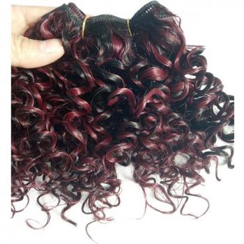 Extensiones de Cabello Corto Rizado Color Piano