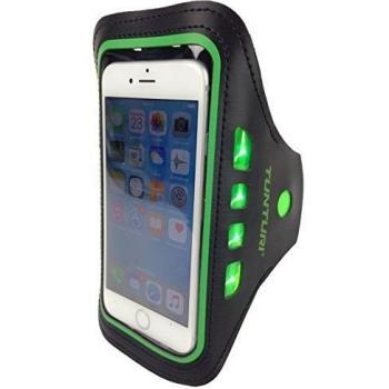 Brazalete Tunturi para Correr con LED, Verde, Talla Única