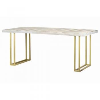 Mesa Comedor Madera-Metal Blanca 180x90x77 Cm