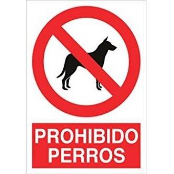 Cartel poliestireno 297x210 mm. prohibido la entrada de perros