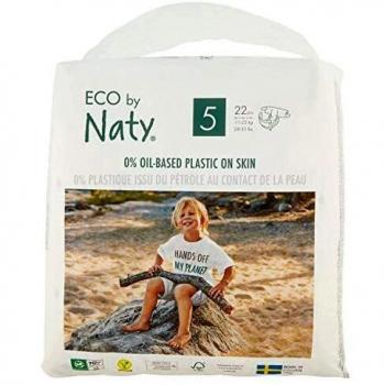 Eco by Naty Premium Einmalwindeln für empfindliche Haut, Größe 5, 11-25 kg