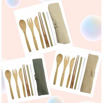 Travel-Friendly Bamboo Utensil Set