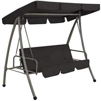 Panchina a Dondolo da Esterno con Baldacchino Antracite 192x118x175 cm