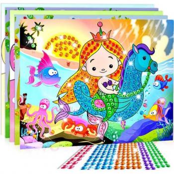 Pasta de Cristal Colorido para Niños y Pegatinas