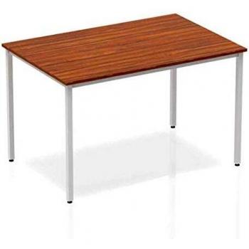 Impulse Straight Table 1200 Walnut Box Frame Leg Silver