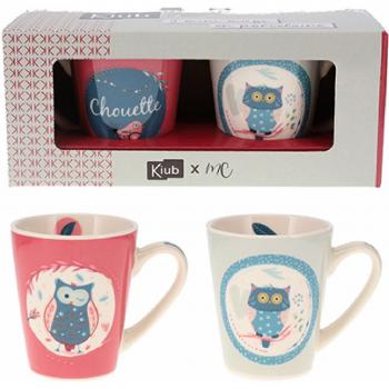 Pack 2 Mugs Coniques – Boîte Sans Fermeture, C’est Chouette