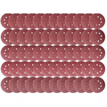 5 Inch 8 Hole Sandpaper Discs Assorted Grits