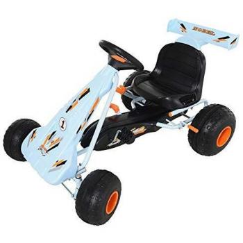 Go Kart de Pedales para Niños con Frenos y Asiento Regulable Azul