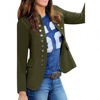 Roskiky Women's Open Front Jacket Army Green Medium