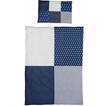 Copripiumino 100x135 cm e federa 40x60 cm ULLENBOOM ® Ancora Blu