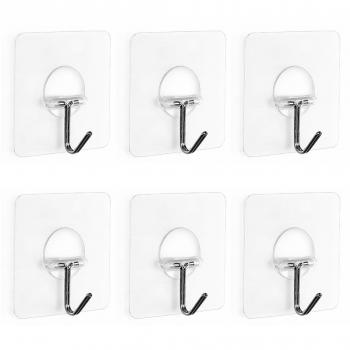 Self‑Adhesive 16lb Living Room Hook Kit – 6 Pack