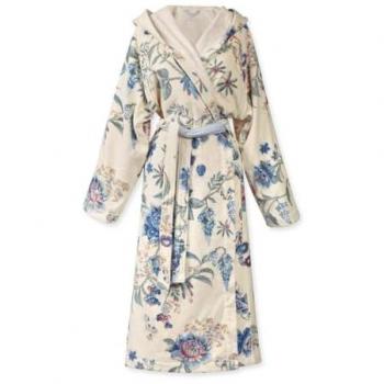Peignoir Élégance SECRET GARDEN Blanc-Bleu XL