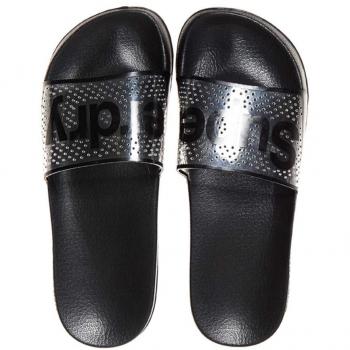 Superdry PERF Jelly Pool Slide Zehentrenner für Damen, Schwarz