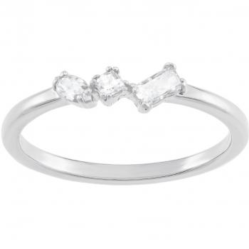 Swarovski Frisson Mixed Cuts Ring (Weiß) – Rhodiniert