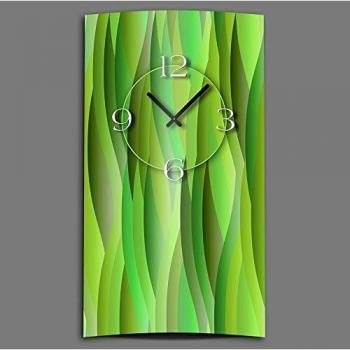 DIXTIME Designer-Wanduhr „Grün Lemon“ – 3D‑Optik aus Alu-Dibond, kein Ticken
