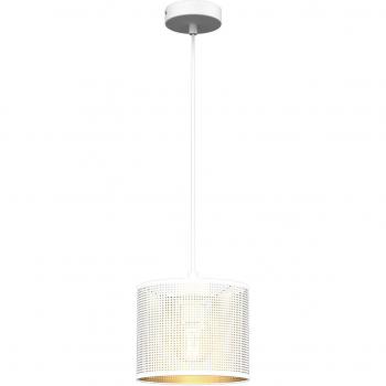Lampada Euluna sospesa Jovin 1 luce Ø 18cm bianco/oro
