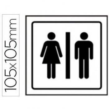 Pictograma de Banheiro Masculino e Feminino em PVC 105x105 mm