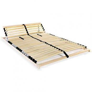 Sommier pour lit simple de taille standard (100x200 cm), avec 28 lattes et zonage confort 7 zones (vidaXL)