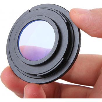 M42 Lens Adapter Ring with Glass for Nikon D3200 D3300 D5100 D5200 D5500 D7100 D90 (Metal Black)
