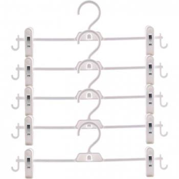 5pcs Space-Saving Hanger Rack with Adjustable Clips for Pants