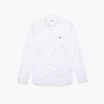 Lacoste Camicia in Cotone Bianca da Uomo