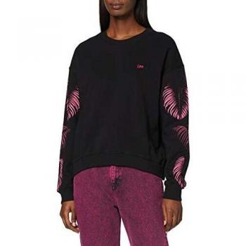 Lee Botanical SWS, Sweat-Shirt Noir, Femme, Taille Large
