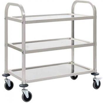 VidaXL Stainless Steel 3-Tier Kitchen Trolley 95x45x83.5 cm