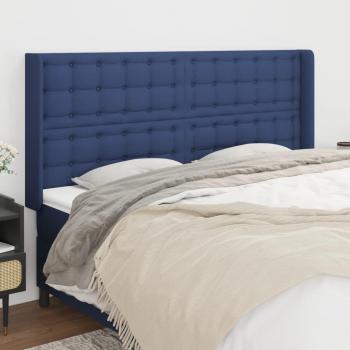 VidaXL Cabecero con orejas de tela azul 183x16x118/128 cm