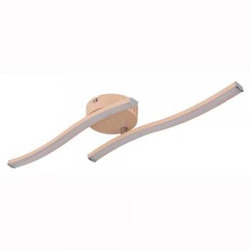 Lampada da soffitto LED 2 luci opale moderna metallo acrilico pesca 12W 920Lm 3000K