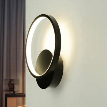 Licht-Erlebnisse LED Wandleuchte, 22,5 cm hoch, rund, Schwarz