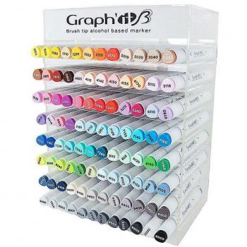 Graph'it Pinselbox – 96 Essentials, ultra feine Spitze, Display