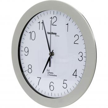 Technoline WT 8000 Wanduhr silber DCF-77 Funkwanduhr Kunststoffrahmen ø 30cm NEU