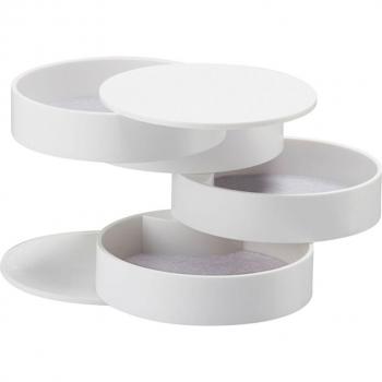 Caja de Joyería Giratoria para Pendientes y Anillos