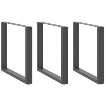 Pieds de table basse U anthracite 3 pcs 90x(72-73) cm