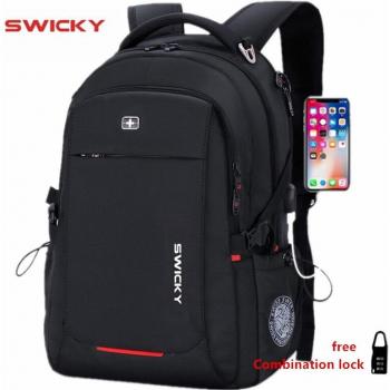 SWICKY 15.6 Inch USB Charging Anti-Theft Backpack for Men