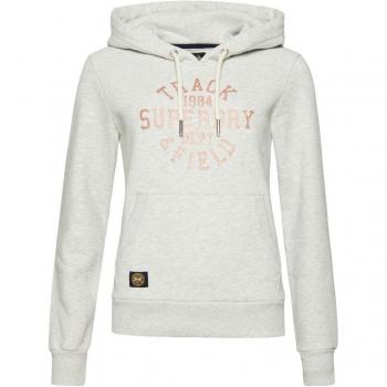 Superdry Scripted College Hoodie Damen grau-weiß/braun