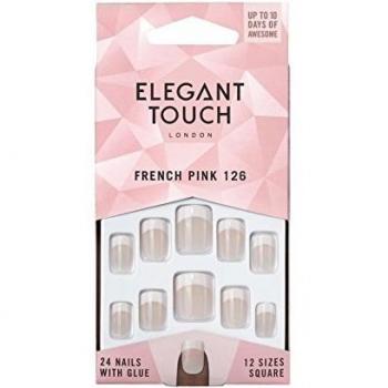 Elegant Touch French Pink Short Square Nails, Pack of 1