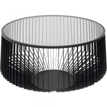Table Basse KARE – Style Corinne, 80 cm, Noir, Verre