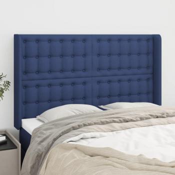 Kopfteil mit Ohren Stoff Blau 147x16x118/128 cm