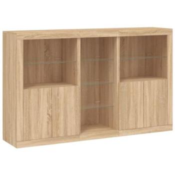 Mobile Credenza Organizzatore per Cucina Soggiorno – Sonora 162x37x100 cm Marrone con LED