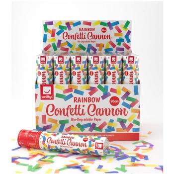 Éjecteur de confettis en forme d’arc‑en‑ciel recyclable