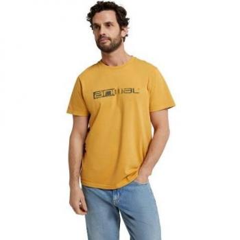T-shirt gialla con logo ecologico e stampa retro uomo Animal Jacob