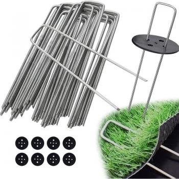 Garnitures Sardines 50 pièces + 8 rondelles en acier 150x40x3 mm – fixation jardin et paillis