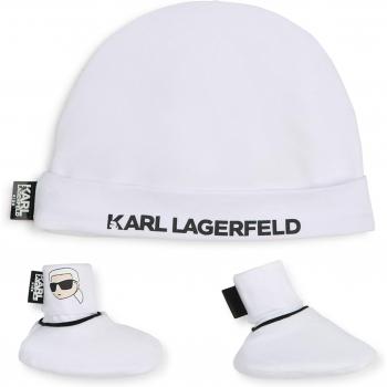 Bonnet et chaussons Karl Lagerfeld Kids 6 mois unisex – couleur blanche