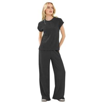 PixieGirl Small Black Wide‑Leg Textured Jeans – 18