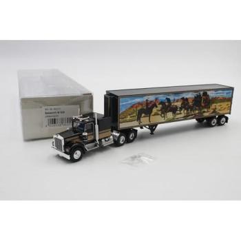 Brekina 86255 Kenworth W900 Koffer-Lkw, schwarz, Maßstab 1:87