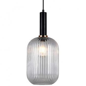 Suspension Italux Lighting Nero Trasparente E27
