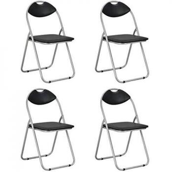 Set de 4 sillas de comedor plegables en cuero artificial